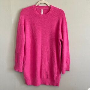 Daily Practice Women’s Bright Pink Long Sleeve Mini Sweater Dress Size XS-S